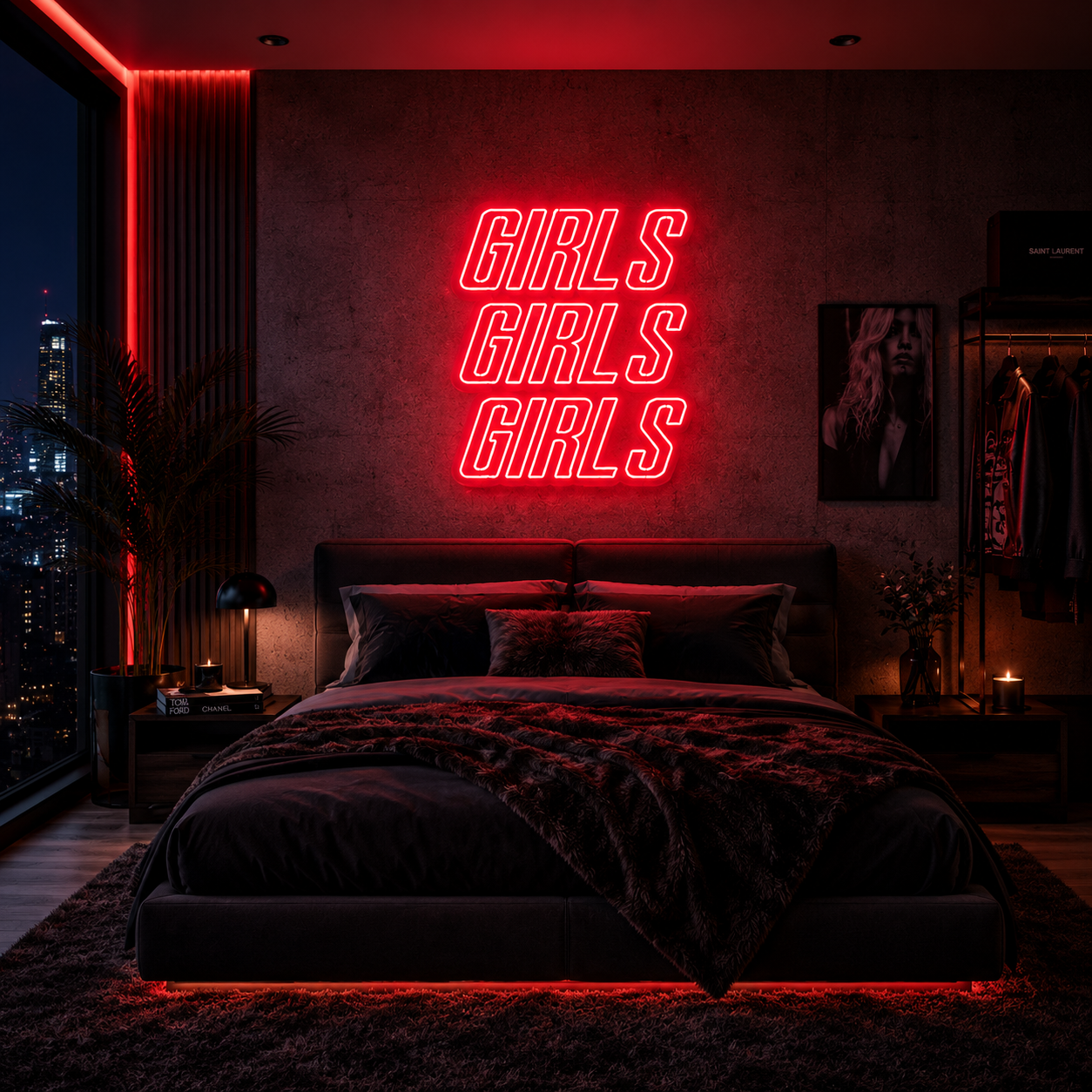 Girls, Girls, Girls LED Neon Sign