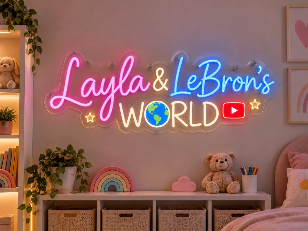 Layla & LeBrons World LED Sign