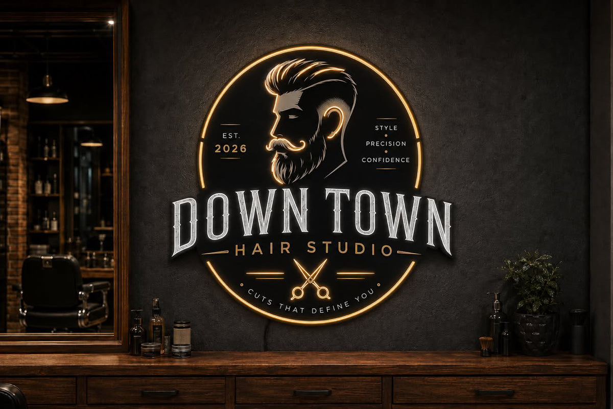 Down town neon sign